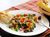 Green chickpeas and heirloom tomato salad