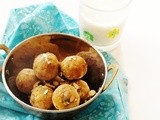 Mung dal and badam laddu (Split yellow lentils and almond balls)
