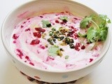 Vegetable pulao and  beetroot raita