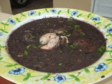 Black Bean Soup with Sherried Shrimp