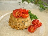 Sweet Potatoes with Basil Pesto and Roasted Cherry Tomatoes