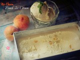 No Churn Peach Ice Cream with candied Peach Chunks