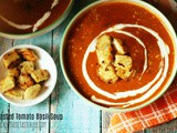 Roasted Tomato-Basil Soup with Garlic Croutons