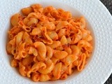 Pasta in Roasted Red Bell Pepper Sauce | Roasted Red Pepper Pasta Recipe | Easy Pasta Recipes For Kids