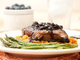 Pork Chops w/ Blueberry-Chipotle Sauce