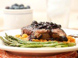 Pork Chops w/ Blueberry-Chipotle Sauce