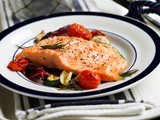Broiled Trout with Lemon Oil & Oven-Grilled Vegetables