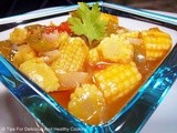 Pepper n Baby Corn in Lemon Sauce