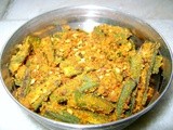 Fried Okra and Gram flour (Besan Bhindi Sabzi)