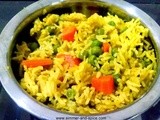 Peas and Carrot Pilaf | Gajar Matar Pulao