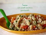 Couscous con piselli carote e gamberetti