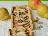 Crostata salata con pere e noci