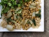 Quick and Easy Bok Choy (or Cabbage) and Chickpeas with Miso and Balsamic Dressing