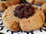 Almond Butter Thumbprint Cookies with Chocolate Filling