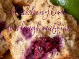 Blackberry Lime Sourdough Muffins