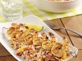 Curry Shrimp Kabobs with Mango Rice