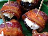 Football Friday: Cream Cheese Filled Dates Wrapped in Bacon