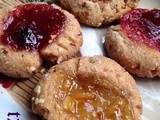 Jeweled Almond Thumbprint Cookies