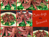 Octo-dogs on Seaweed or Hot dogs on Pasta