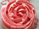 Pink Strawberry Rosette Meringue Cookies