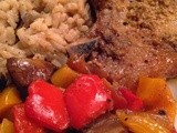 Pork Chops with Veggies and Mushroom Risotto
