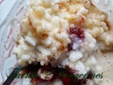 Rice Pudding with Warm Cranberry Sauce