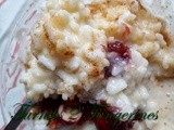 Rice Pudding with Warm Cranberry Sauce