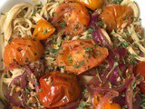 Roasted Tomatoes with Soybean Spaghetti