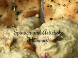 Spinach and Artichoke Hummus with Home-made Pita Chips #SundaySupper