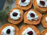 Sweet Potato, Goat Cheese, Cranberry Rounds