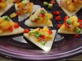Jicama triangles with mango salsa