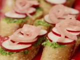 Pesto Radish Crostini