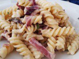 Fusilli panna radicchio e speck