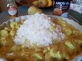 Riso e pollo al curry con latte di cocco