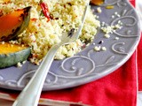 Cous cous ai fiori con zucca speziata al forno