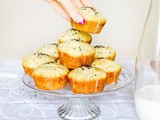 Muffin al cioccolato bianco e sesamo nero