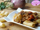 Pasta con Melanzane, Pomodorini e Pancetta