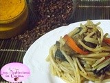 Spaghetti Saltati con Carne e Verdure