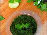 Green chutney for Chaats/Mint Coriander chutney