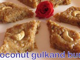 Coconut Gulkand Barfi