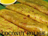 Kayi obbattu recipe i Kayi holige i coconut holige