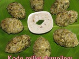 Kodo Millet Dumplings i Nucchina unde
