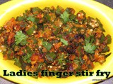 Lady’s finger Stir fry i Okra curry i Bendekai palya