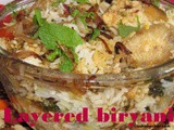 Layered chicken biryani recipe