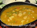 Vegetable korma with soya chunks recipe