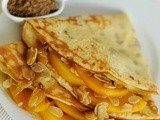 Belgian Pancakes filled with Caramelized Almonds & Peaches + Special Announcement