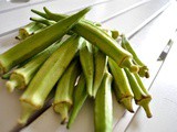 Okra in tomato sauce served with Carrot Rice