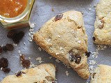 Raisin Oatmeal Scones (Sweetened with Honey)