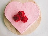 Chocolate heart cake with raspberry buttercream
