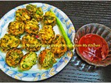 Spinach and Rice Pakora Recipe -Chawal aur Palak Pakoda- Rice and Spinach Fritters Recipe, How to make Spinach and Rice Pakora -Rice and Spinach Fritters